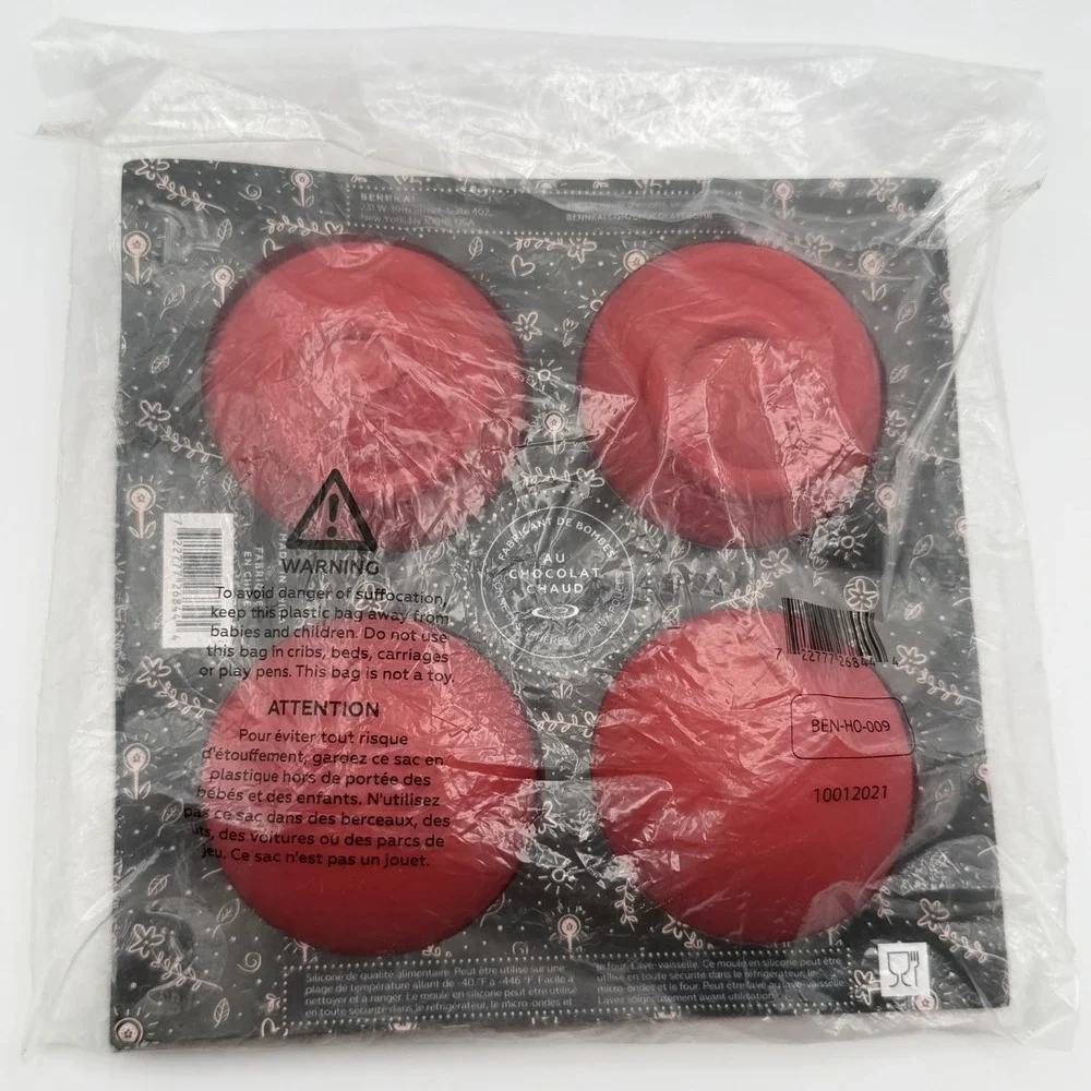 Hot Chocolate Bomb Maker‎ Silicone Mold 4 Cavity 2 Inch Spheres BENNKAI
